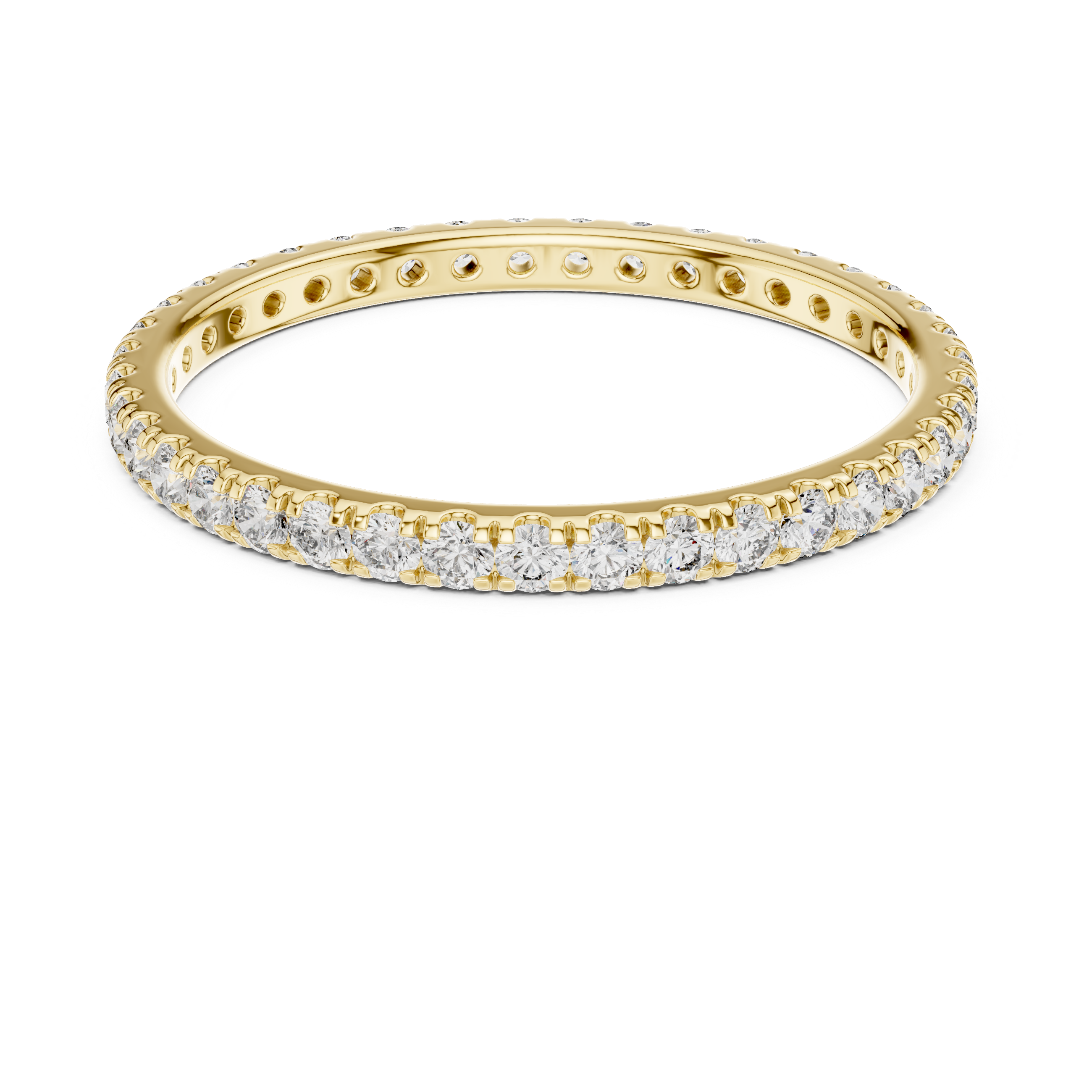 Gold Round Floral Cluster Eternity Lab Grown Diamond Avenia Ring