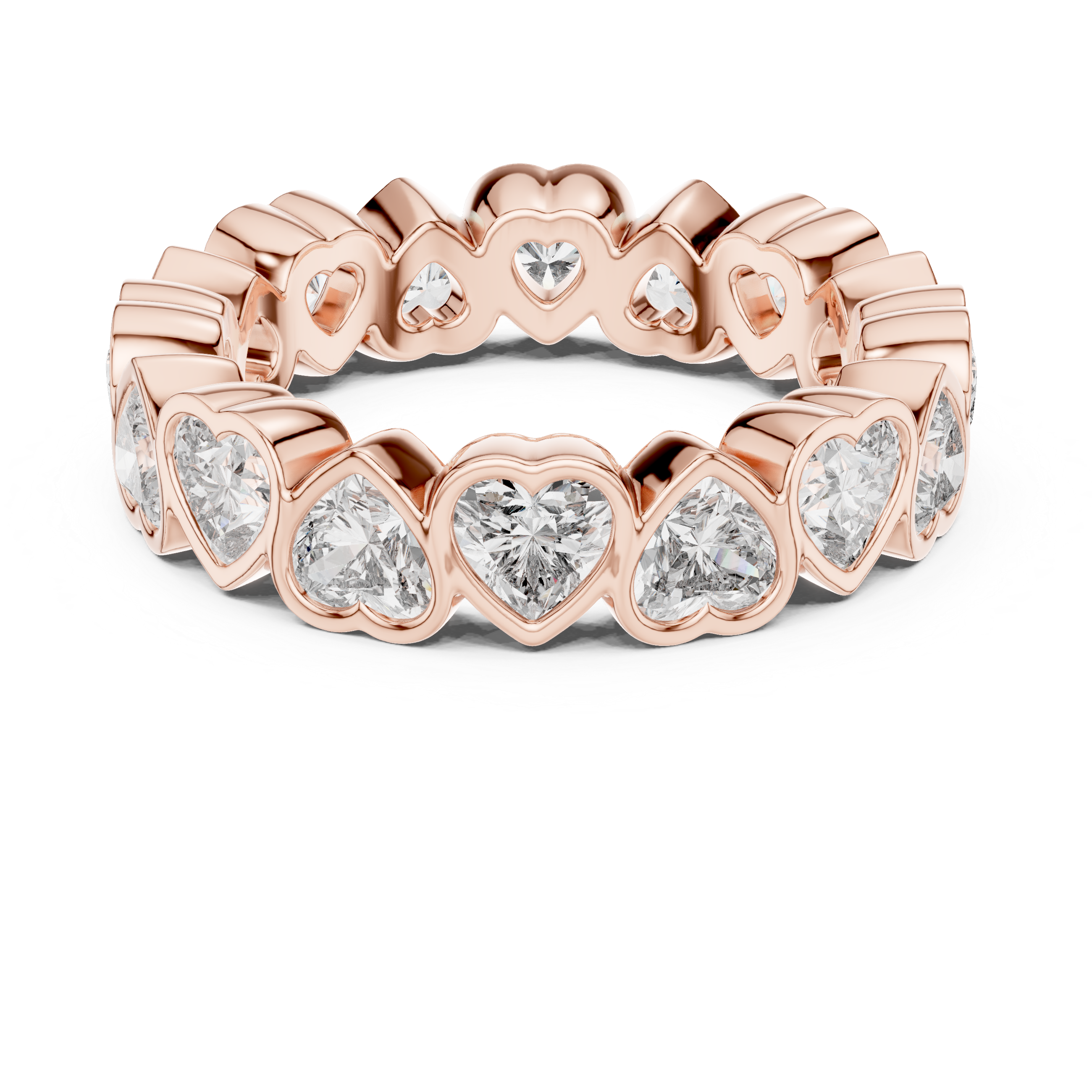 Gold 4Ct Bezel Eternity Heart Lab Grown Diamond Zayel Ring