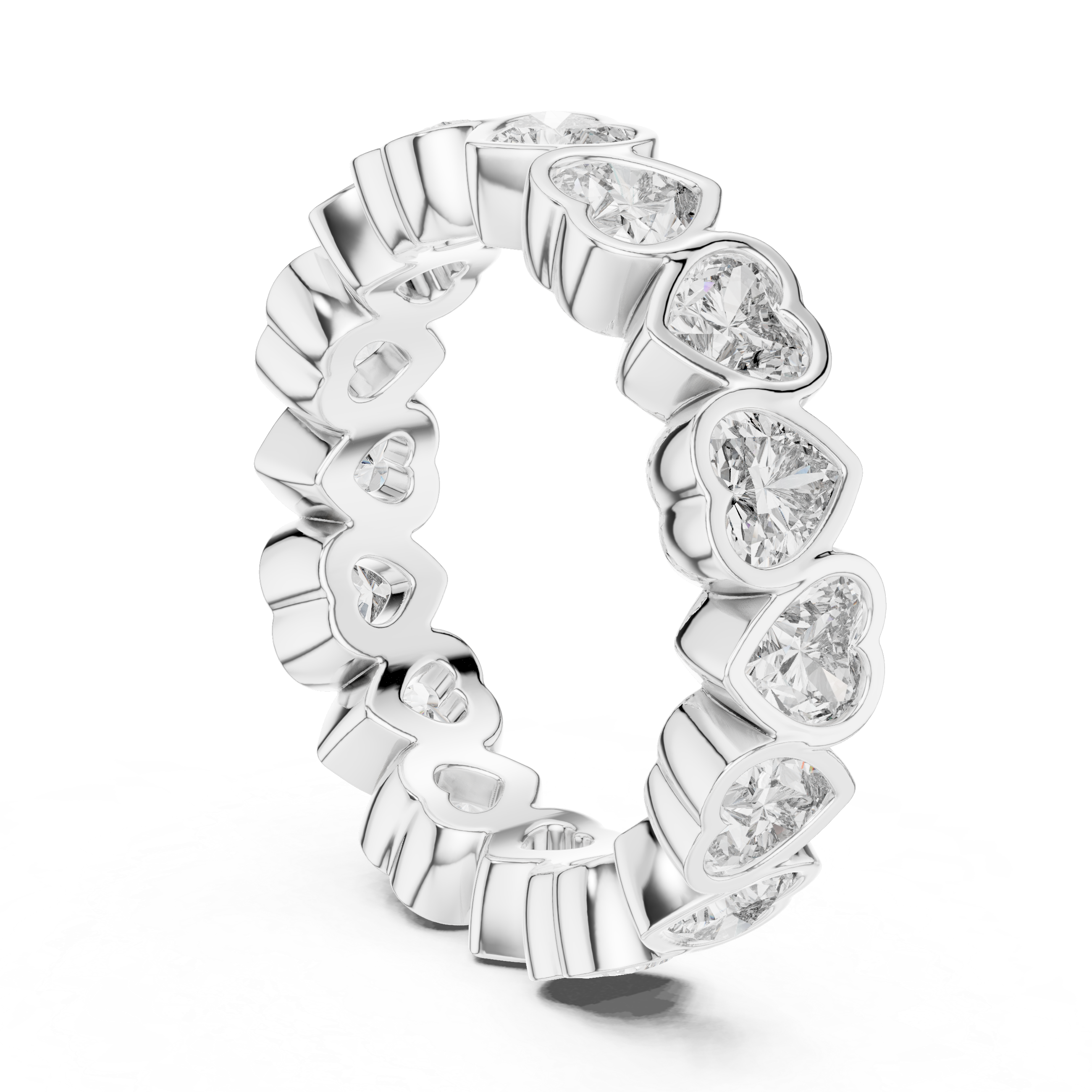 Gold 4Ct Bezel Eternity Heart Lab Grown Diamond Zayel Ring