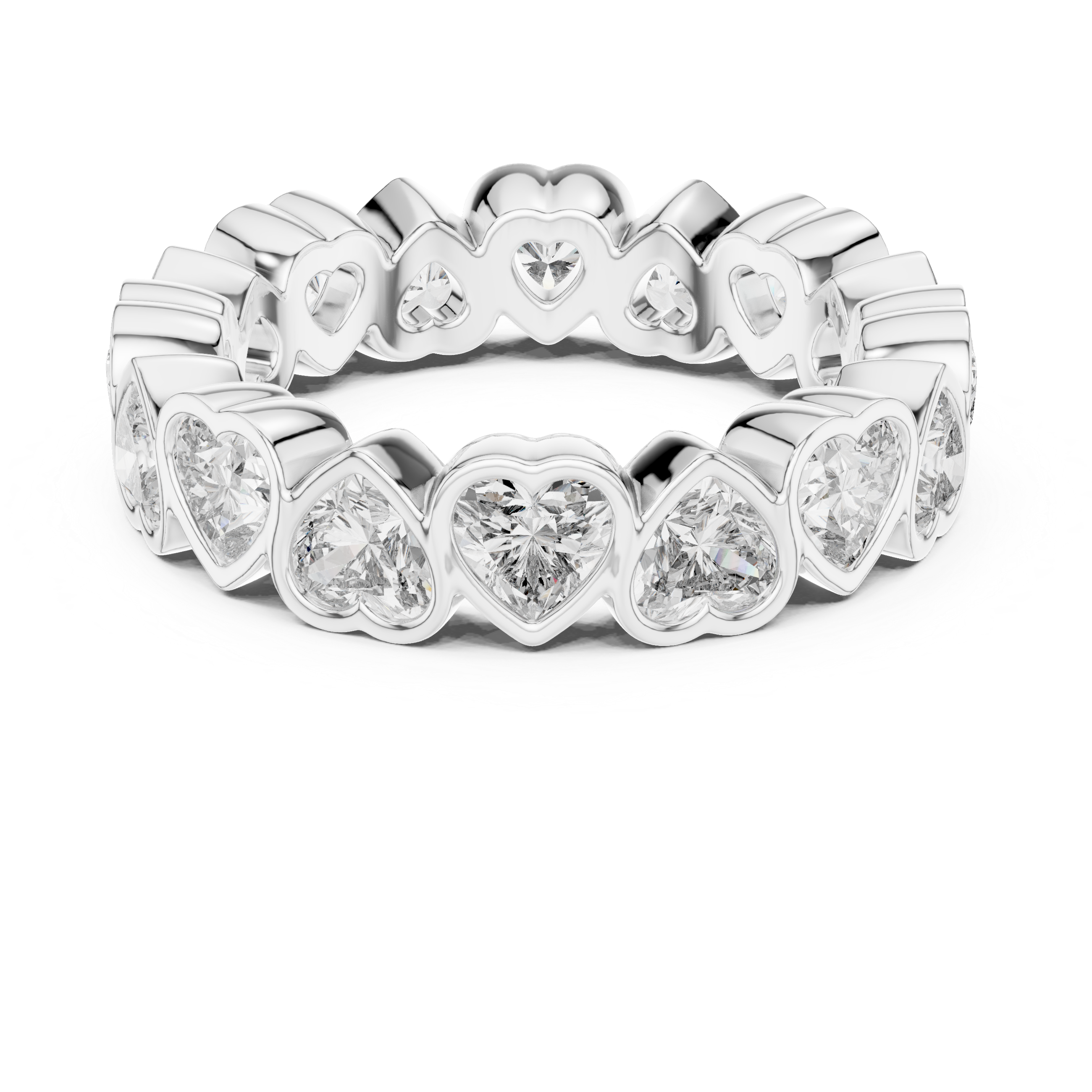 Gold 4Ct Bezel Eternity Heart Lab Grown Diamond Zayel Ring