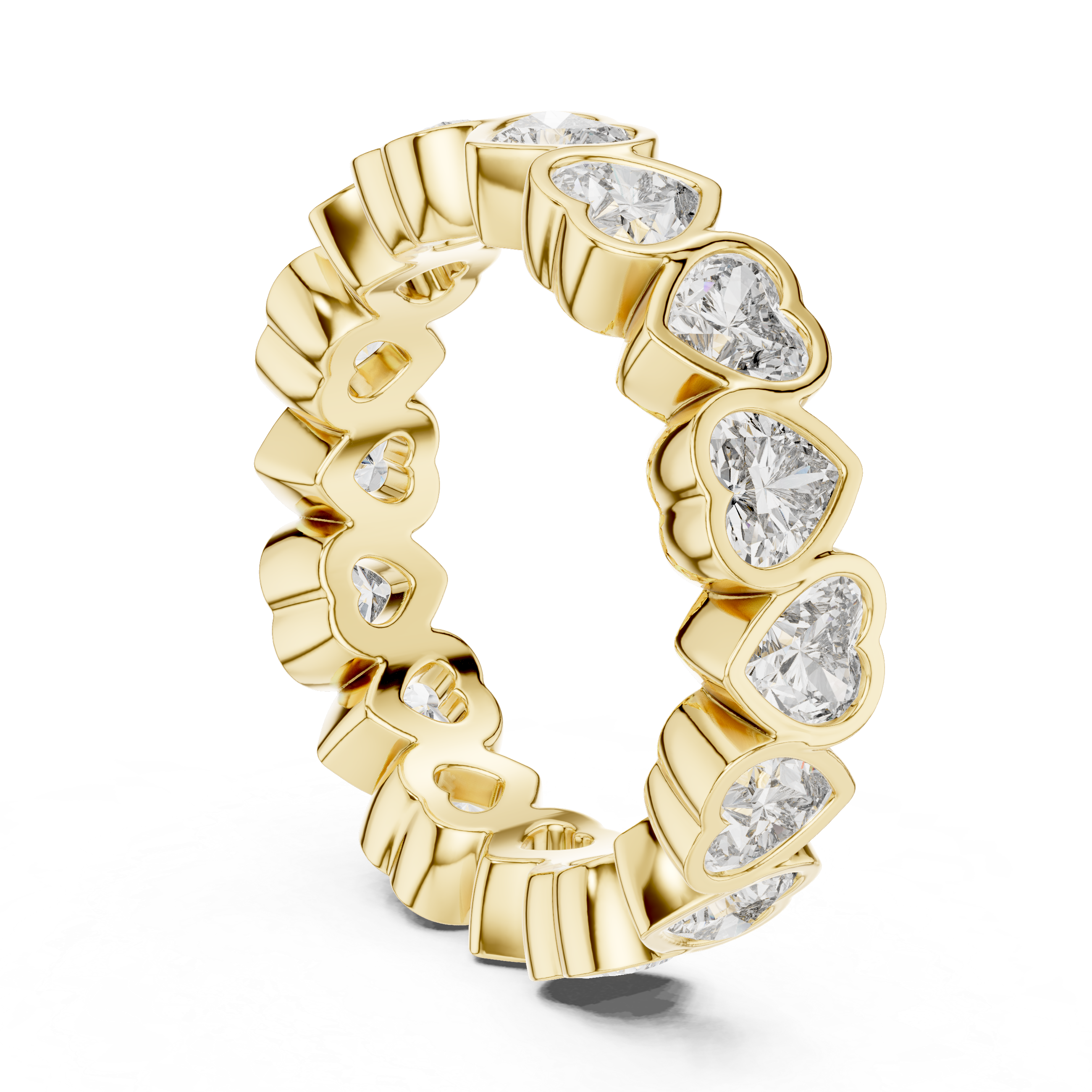 Gold 4Ct Bezel Eternity Heart Lab Grown Diamond Zayel Ring