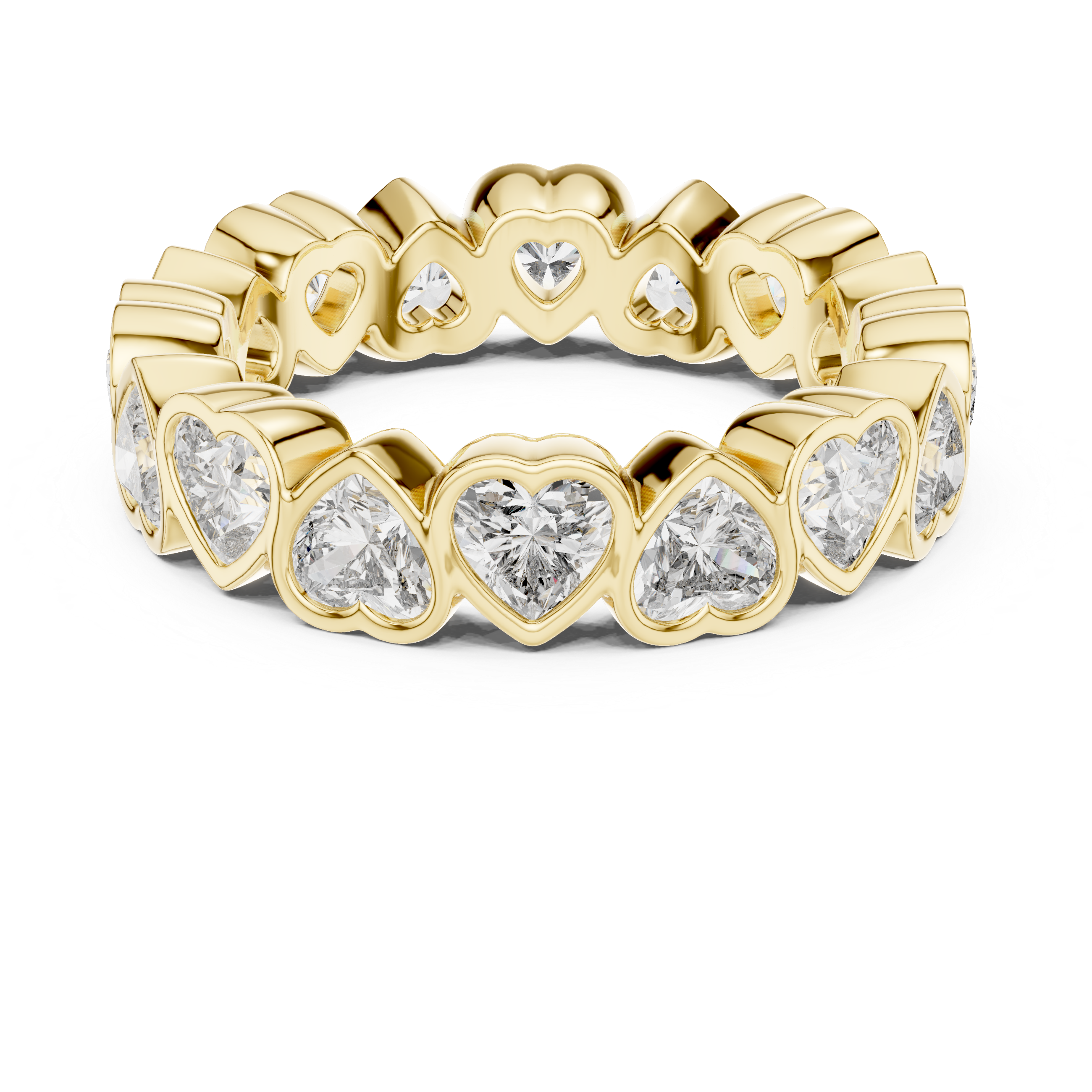 Gold 4Ct Bezel Eternity Heart Lab Grown Diamond Zayel Ring