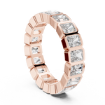 Gold 3Ct Bezel Eternity Radiant Lab Grown Diamond Klyne Ring