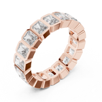 Gold 3Ct Bezel Eternity Radiant Lab Grown Diamond Klyne Ring