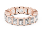 Gold 3Ct Bezel Eternity Radiant Lab Grown Diamond Klyne Ring