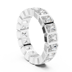 Gold 3Ct Bezel Eternity Radiant Lab Grown Diamond Klyne Ring