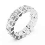 Gold 3Ct Bezel Eternity Radiant Lab Grown Diamond Klyne Ring