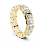 Gold 3Ct Bezel Eternity Radiant Lab Grown Diamond Klyne Ring