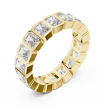 Gold 3Ct Bezel Eternity Radiant Lab Grown Diamond Klyne Ring