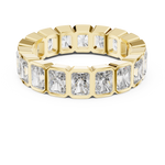 Gold 3Ct Bezel Eternity Radiant Lab Grown Diamond Klyne Ring