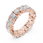 Gold 4Ct Mixed Shape Prong Eternity Lab Grown Diamond Ziora Ring