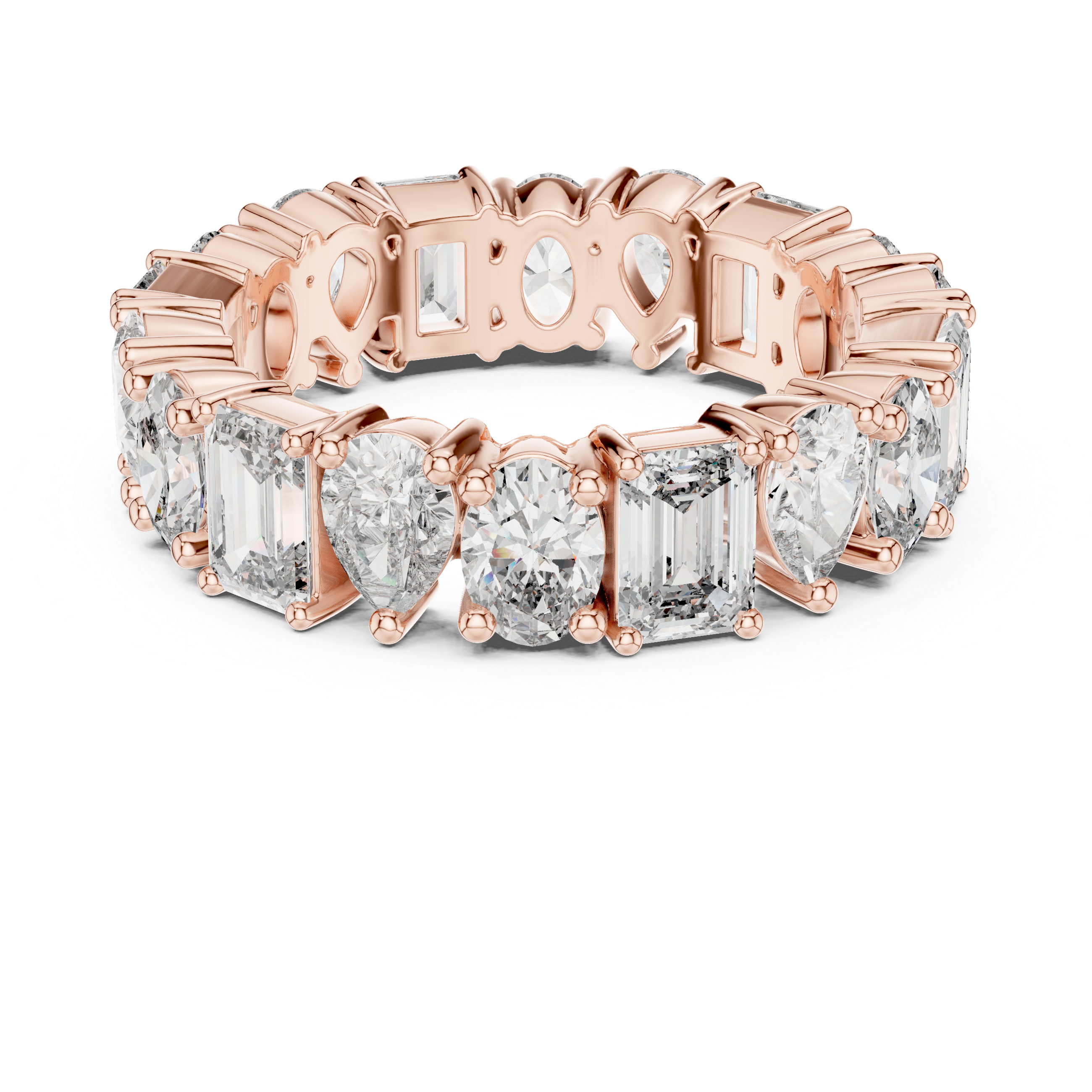 Gold 4Ct Mixed Shape Prong Eternity Lab Grown Diamond Ziora Ring