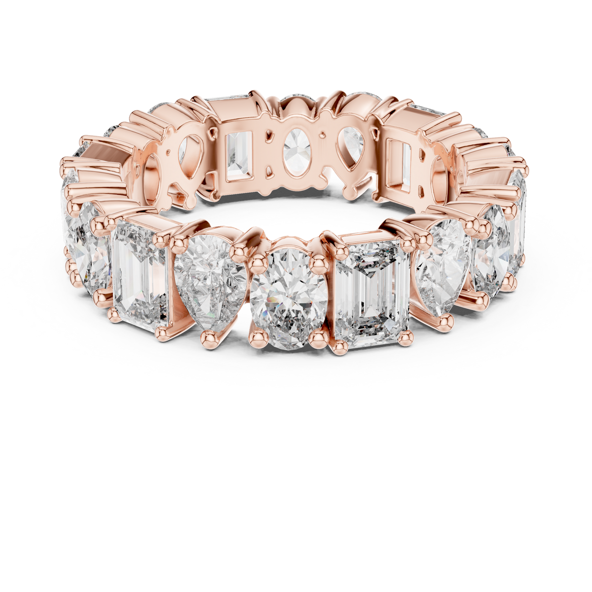 Gold 4Ct Mixed Shape Prong Eternity Lab Grown Diamond Ziora Ring