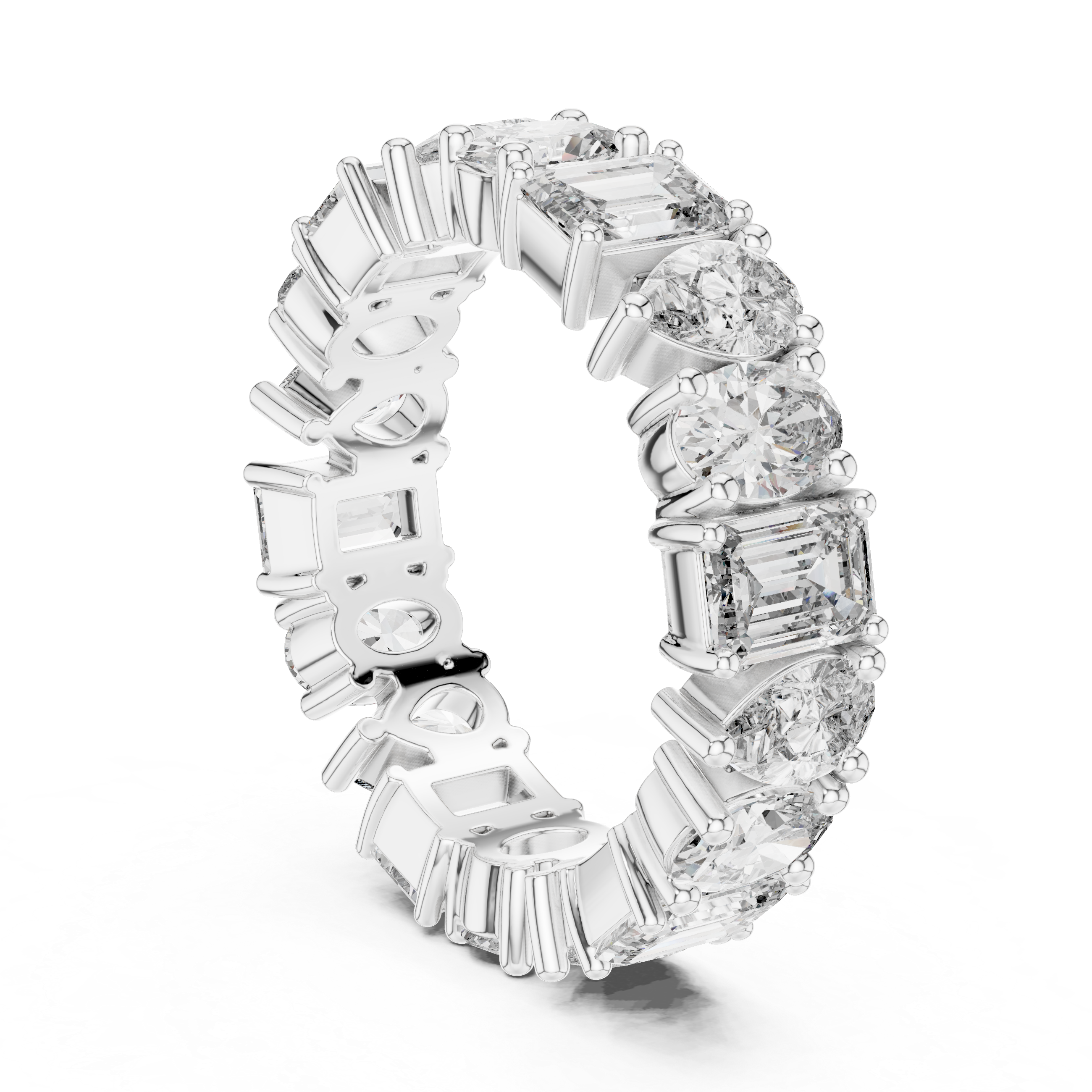 Gold 4Ct Mixed Shape Prong Eternity Lab Grown Diamond Ziora Ring