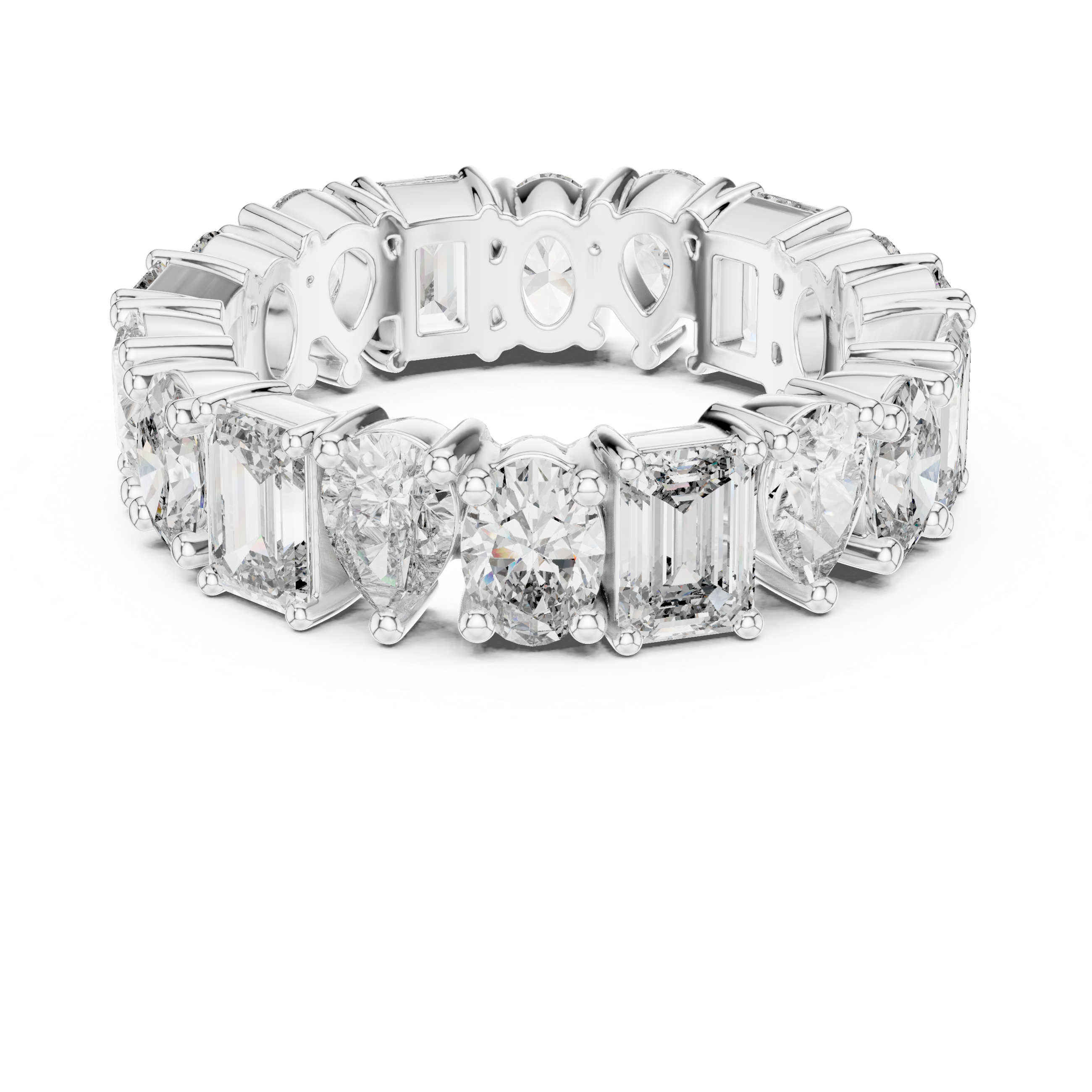 Gold 4Ct Mixed Shape Prong Eternity Lab Grown Diamond Ziora Ring