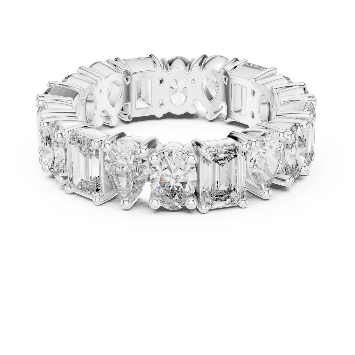 Gold 4Ct Mixed Shape Prong Eternity Lab Grown Diamond Ziora Ring