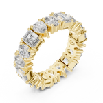 Gold 4Ct Mixed Shape Prong Eternity Lab Grown Diamond Ziora Ring