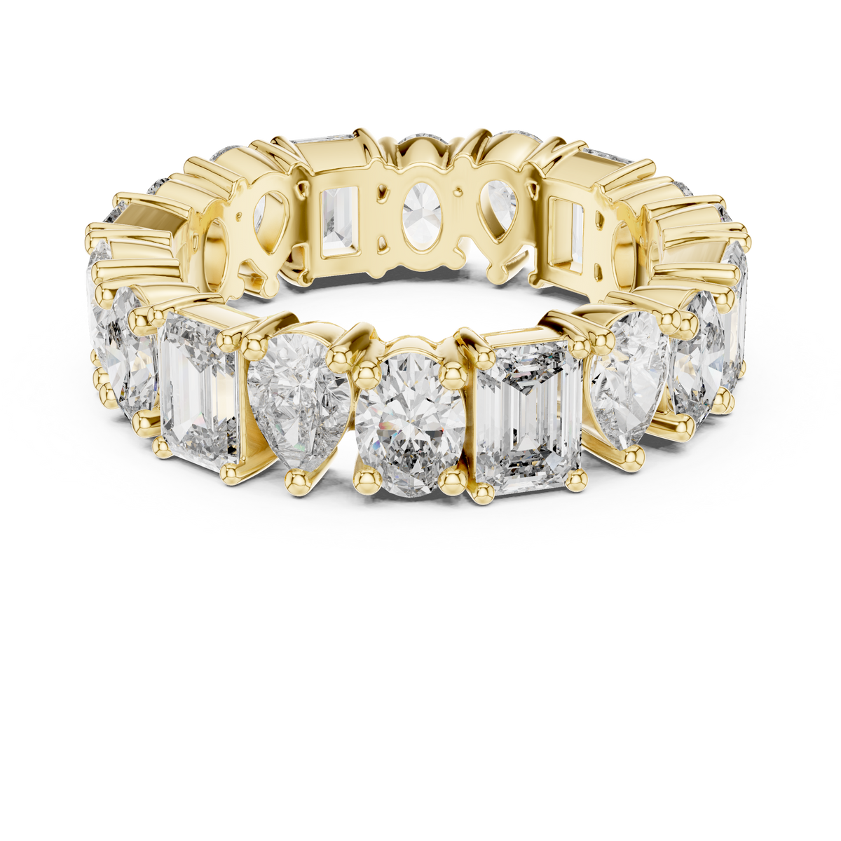 Gold 4Ct Mixed Shape Prong Eternity Lab Grown Diamond Ziora Ring