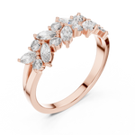 Gold Cluster Prong Marquise Lab Grown Diamond Vaera Ring
