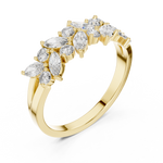 Gold Cluster Prong Marquise Lab Grown Diamond Vaera Ring
