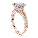 Gold 2 5Ct Asscher Pave Split Shank Lab Grown Diamond Zoraya Ring