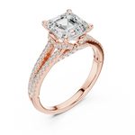 Gold 2 5Ct Asscher Pave Split Shank Lab Grown Diamond Zoraya Ring
