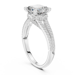 Gold 2 5Ct Asscher Pave Split Shank Lab Grown Diamond Zoraya Ring