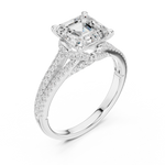Gold 2 5Ct Asscher Pave Split Shank Lab Grown Diamond Zoraya Ring