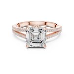 Gold 2 5Ct Asscher Pave Split Shank Lab Grown Diamond Zoraya Ring