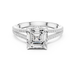 Gold 2 5Ct Asscher Pave Split Shank Lab Grown Diamond Zoraya Ring