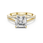 Gold 2 5Ct Asscher Pave Split Shank Lab Grown Diamond Zoraya Ring