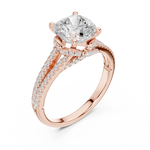 Gold 2 5Ct Cushion Pave Split Shank Lab Grown Diamond Aurelia Ring