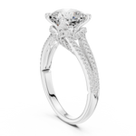 Gold 2 5Ct Cushion Pave Split Shank Lab Grown Diamond Aurelia Ring