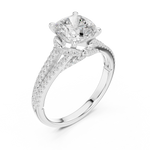Gold 2 5Ct Cushion Pave Split Shank Lab Grown Diamond Aurelia Ring