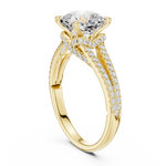 Gold 2 5Ct Cushion Pave Split Shank Lab Grown Diamond Aurelia Ring