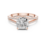 Gold 2 5Ct Cushion Pave Split Shank Lab Grown Diamond Aurelia Ring