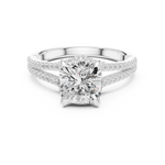 Gold 2 5Ct Cushion Pave Split Shank Lab Grown Diamond Aurelia Ring