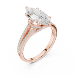 Gold 2 5Ct Marquise Cut Pave Split Shank Lab Grown Diamond Raveira Ring