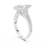 Gold 2 5Ct Marquise Cut Pave Split Shank Lab Grown Diamond Raveira Ring
