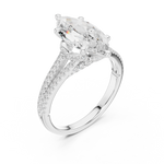 Gold 2 5Ct Marquise Cut Pave Split Shank Lab Grown Diamond Raveira Ring