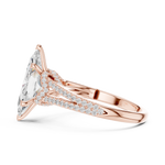 Gold 2 5Ct Marquise Cut Pave Split Shank Lab Grown Diamond Raveira Ring