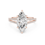 Gold 2 5Ct Marquise Cut Pave Split Shank Lab Grown Diamond Raveira Ring