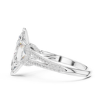 Gold 2 5Ct Marquise Cut Pave Split Shank Lab Grown Diamond Raveira Ring
