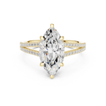 Gold 2 5Ct Marquise Cut Pave Split Shank Lab Grown Diamond Raveira Ring