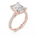 Gold 4Ct Radiant Cluster Pave Lab Grown Diamond Calenya Ring
