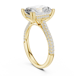 Gold 4Ct Radiant Cluster Pave Lab Grown Diamond Calenya Ring