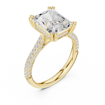 Gold 4Ct Radiant Cluster Pave Lab Grown Diamond Calenya Ring