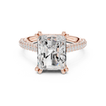 Gold 4Ct Radiant Cluster Pave Lab Grown Diamond Calenya Ring