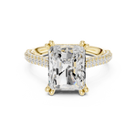 Gold 4Ct Radiant Cluster Pave Lab Grown Diamond Calenya Ring