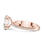 Gold 2 50Ct Oval Solitaire Pave Lab Grown Diamond Avelor Ring